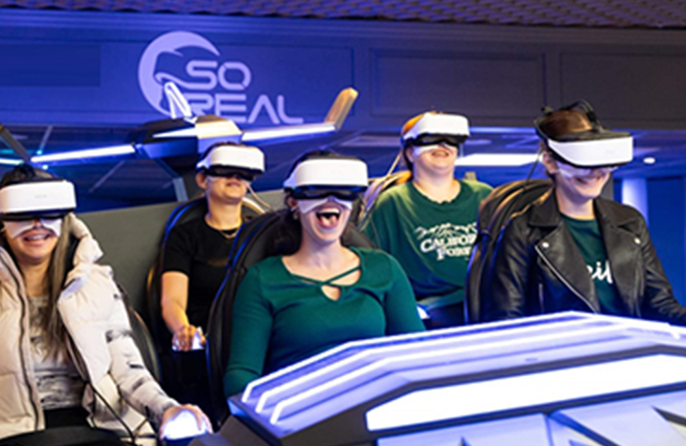 Guests playing VR at Quackade